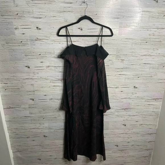 Rachel Zoe black red Maxi long sleeve cold shoulder dress size small - Picture 12 of 14